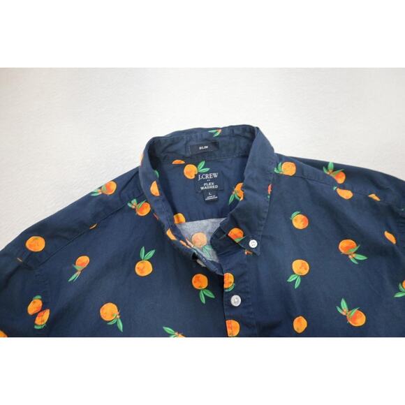 J Crew Flex Wash Dress Shirt Slim Fit Button Up Short Sleeve Mens Sz Large - Picture 7 of 9